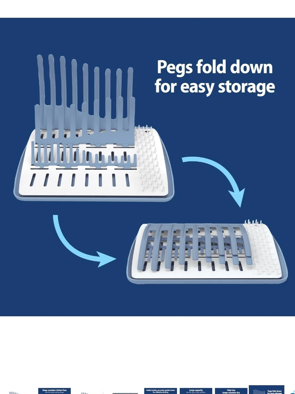 Dr. Brown's Blue & White Folding Drying Rack for Baby Bottles